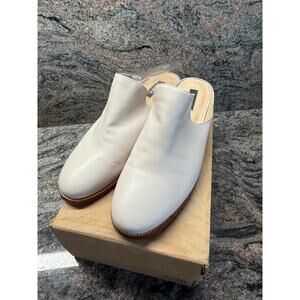 DKNY Women's White Leather Mules | size 11W